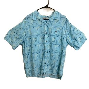 💥Caribbean Brand Hawaiian Button Down | Theme Mix drink island💥